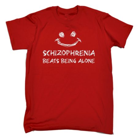 123t Men's Schizophrenia Beats Being Alone Funny T-Shirt